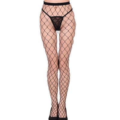 Ladies Fishnet Net Pattern Burlesque Hoise Pantyhose Black Tights One Size -ji